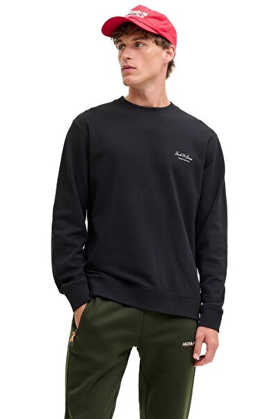 Jack & Jones Jjearchıve Graphic Sweat Crew Neck Noos Men's Sweat 12287995 Black