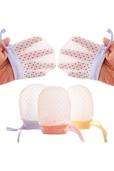 CHANEDE Baby Boy Girl No Scratch Silk Cotton Mittens Mesh Breathable Drawstri...