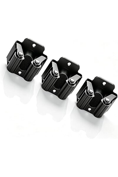 Generic 3 Pack Wall Mount Stainless Steel Broom Mop Gripper Holders