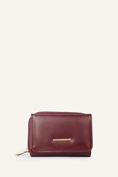 DeFacto Women's Metal Detailed Zippered Faux Leather Wallet I5816Axns