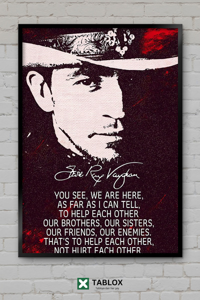 TABLOX Stevie Ray Vaughan Gitarista Gitarista Bluz Rok Portret Okvir Izgled D...