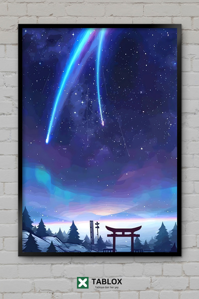 TABLOX Vaše ime Kimi No Na Wa Anime film Ljubav Japanski poster Uramljeni dek...
