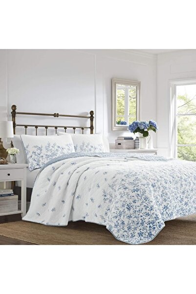 Laura Ashley Home - Twin Quilt Set, Reversible Cotton Bedding with Matching S...
