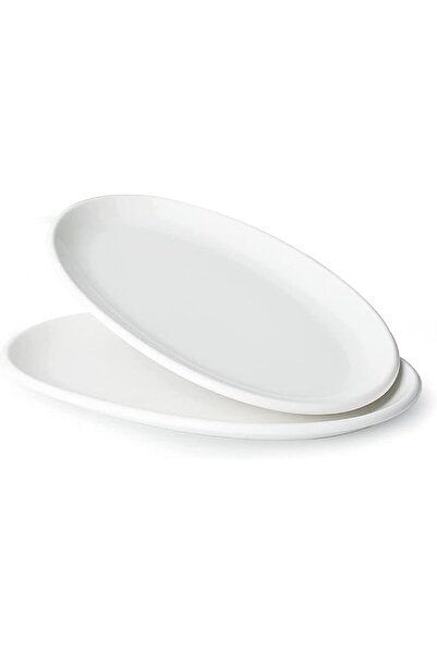 MASROO 14" Large Serving Platters, Oval Serving Plates, White Porcelain Platt...