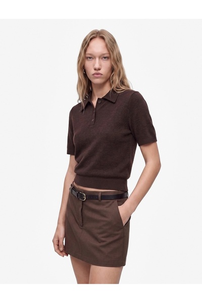 Koton Wool Blend Buttoned Short Sleeve Polo Collar Knitwear Sweater
