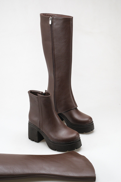 SH SİLVER MODA New Season Slip-On Women's Boots with Wedge Heels
