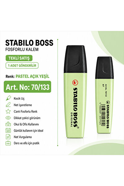 Stabilo BOSS Fosforlu Kalem 1 Adet – Metin İşaretleme Kalemi