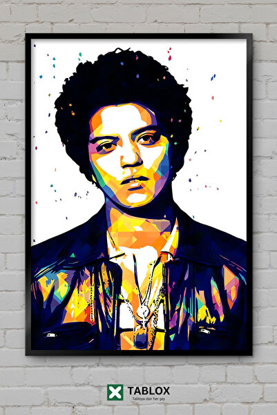 TABLOX Bruno Mars Τραγουδιστής Ποπ Μουσική Φανκ Πορτρέτο Κορνίζα με εμφάνιση ...