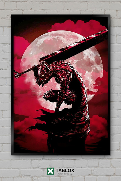 TABLOX Berserk Anime Manga Guts Tamna Fantastična Japanska Okvirna Dekorativn...