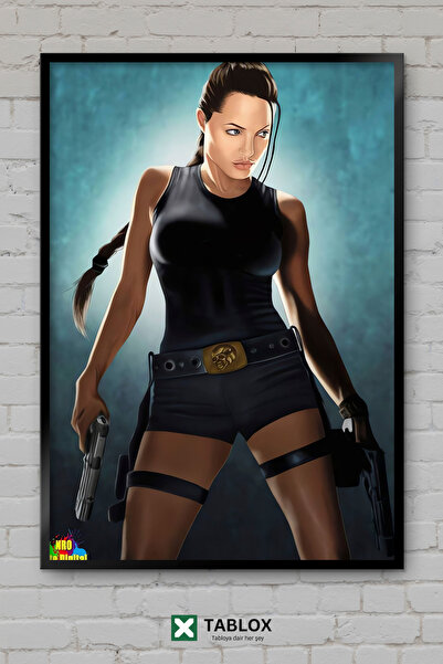 TABLOX Tomb Raider Lara Croft Αφίσα περιπέτειας βιντεοπαιχνιδιών με κορνίζα Δ...