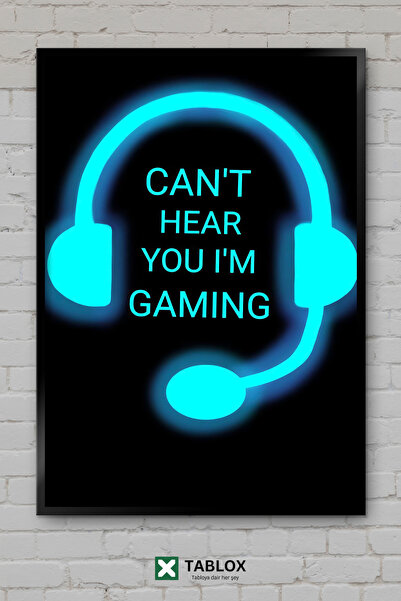 TABLOX Gamer Player Gaming Neon Αφίσα Διακοσμητικό Τέχνημα Τοίχου με Πλαίσιο ...