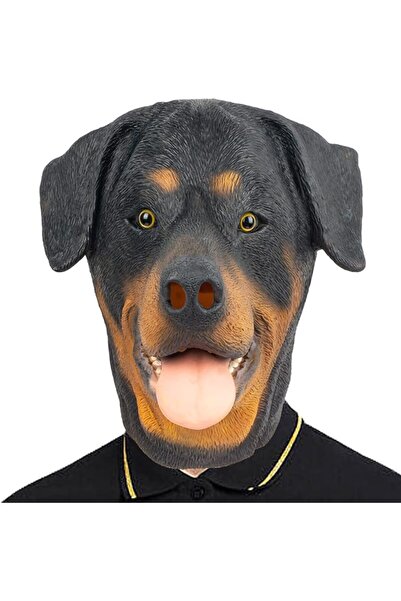 GENERAL PartyHop Rottweiler Mask Dog Head Animal Latex Full Head Realistic Ma...