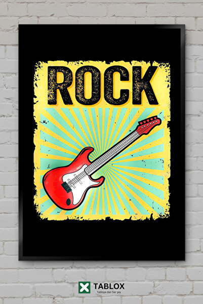 TABLOX Gitara Gitara Muzički instrument Rock Art Zidni poster Uramljeni dekor...