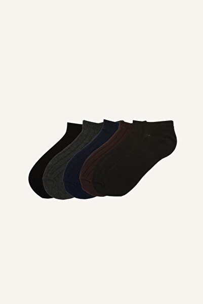 DeFacto Men's 5-Pack Ribbed Booties Socks I6815Axns