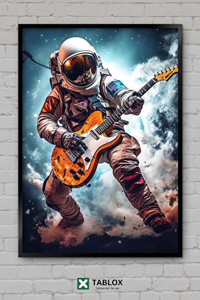 TABLOX Astronaut svira gitaru, svemirski okvir, dekorativna MDF slika