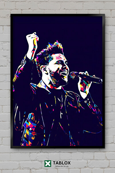 TABLOX The Weeknd Cântăreț R&B Muzică Pop Portret Tablou decorativ înrămat di...