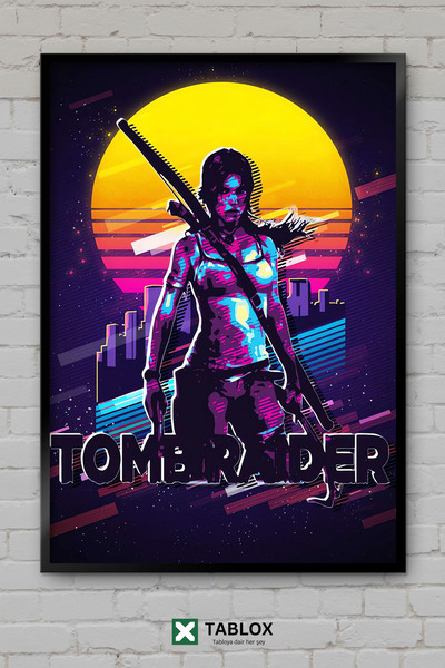 TABLOX Tomb Raider Lara Croft Αφίσα περιπέτειας βιντεοπαιχνιδιών με κορνίζα Δ...