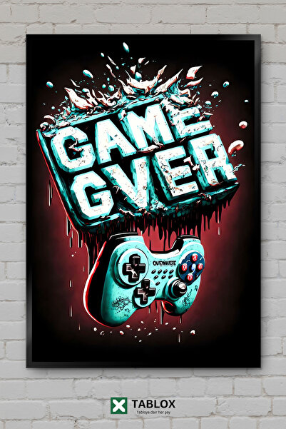 TABLOX Game Over Το παιχνίδι έχει τελειώσει Gamer Neon Αφίσα τοίχου με διακοσ...
