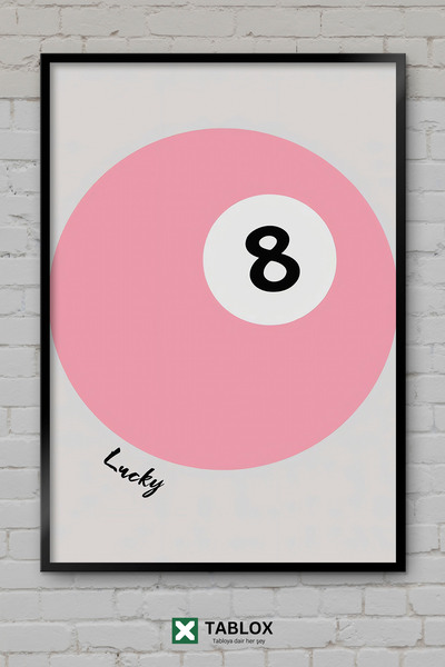 TABLOX Vintage Πινακίδα Μπιλιάρδου 8 Ball Lucky Retro Art Framey Look Διακοσμ...