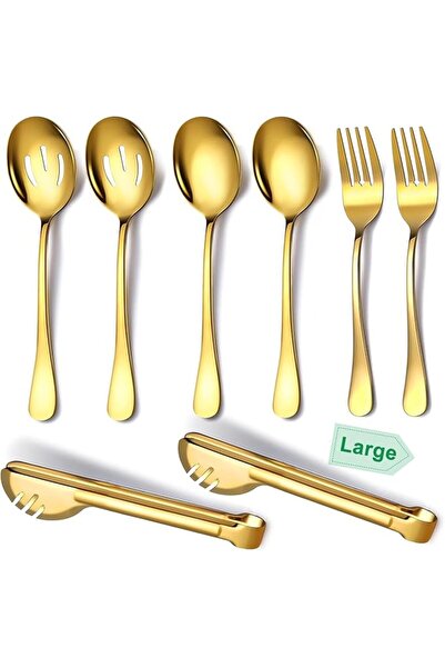 PYEBE Stainless Steel Serving Utensil,8 Pcs Catering Serving Utensils Set wit...