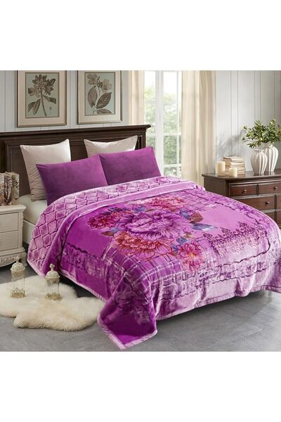 JML بطانية من فرو المنك على الطراز الكوري، حجم كبير 87 × 94 بوصة، 10.5 رطل، ب...