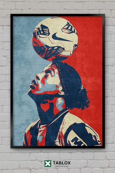 TABLOX Ronaldinho, fudbaler, legenda Brazila, portret, sportska ukrasna MDF s...