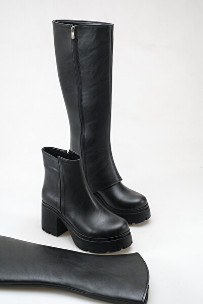 SH SİLVER MODA New Season Slip-On Women's Boots with Wedge Heels