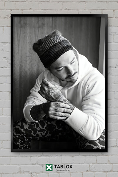 TABLOX J Balvin Τραγουδιστής Ρεγκατόν Λατινική Μουσική Πορτραίτο Κορνίζα με ε...