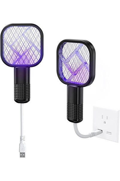 JOYZZZ قاتل الحشرات المحمول، مضرب كهربائي للبعوض والحشرات مع شاحن USB قابل لإ...