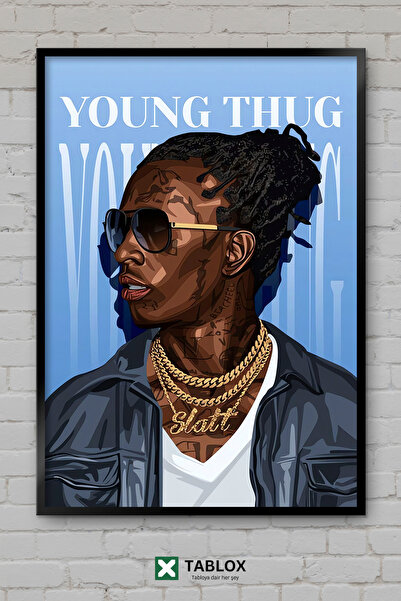 TABLOX Young Thug Ράπερ Ράπερ Χιπ Χοπ Μουσική Πορτρέτο Αφίσα Πλαίσιο Εμφάνιση...
