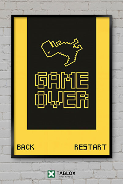 TABLOX Game Over Το παιχνίδι έχει τελειώσει Gamer Neon Αφίσα τοίχου με διακοσ...