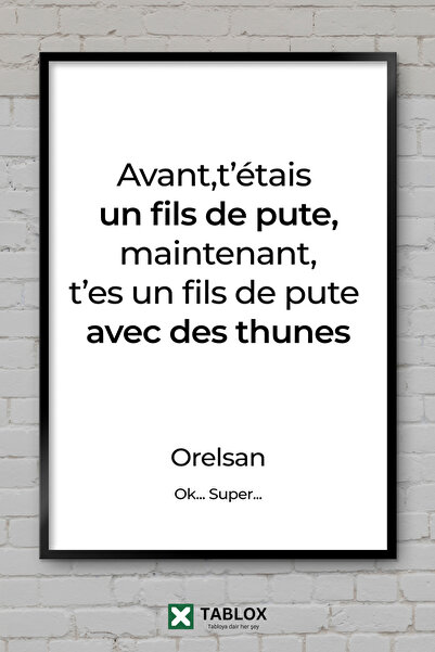 TABLOX Orelsan Civilisation Perdue Ράπερ Γαλλική Μουσική Διακοσμητικός Πίνακα...