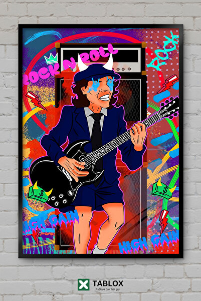 TABLOX Ac Dc Rock Grup Band Street Art Διακοσμητικός πίνακας ζωγραφικής MDF μ...