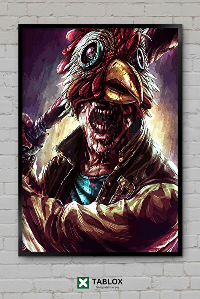 TABLOX Poster neon pentru jocuri video Hotline Miami, cu acțiune retro, tablo...