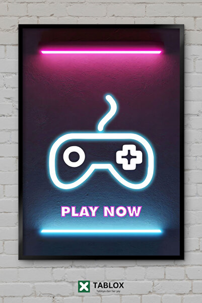 TABLOX Game Gamer Neon Decor Artă Poster de perete Tablou decorativ înrămat d...