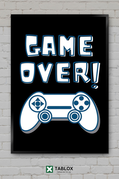 TABLOX Game Over Το παιχνίδι έχει τελειώσει Gamer Neon Αφίσα τοίχου με διακοσ...