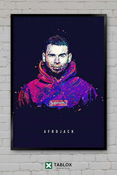 TABLOX Afrojack Dj Producer Ηλεκτρονική Αφίσα Μουσικής Χορού με Πλαίσιο Διακο...