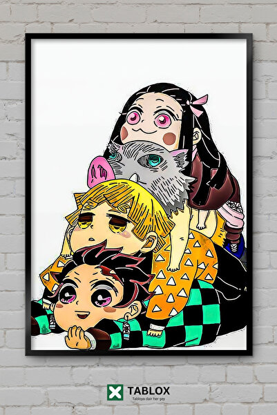TABLOX Demon Slayer Kimetsu No Yaiba Anime Manga Tablou decorativ înrămat jap...