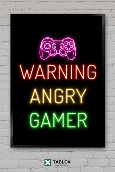 TABLOX Gamer Player Gaming Neon Αφίσα Διακοσμητικό Τέχνημα Τοίχου με Πλαίσιο ...