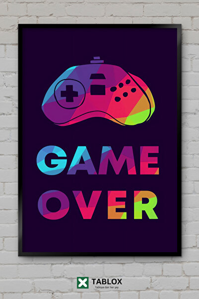 TABLOX Game Over Το παιχνίδι έχει τελειώσει Gamer Neon Αφίσα τοίχου με διακοσ...