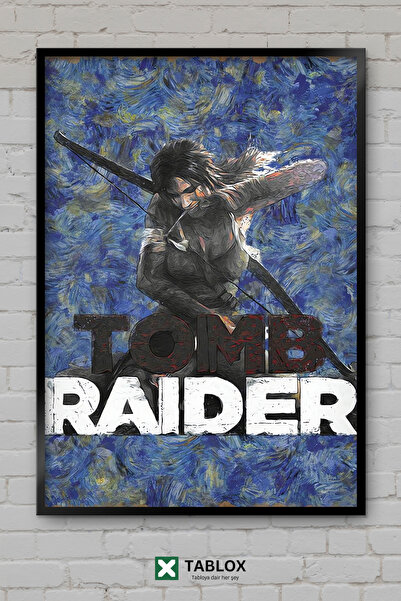 TABLOX Tomb Raider Lara Croft Αφίσα περιπέτειας βιντεοπαιχνιδιών με κορνίζα Δ...