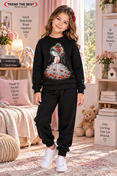 TREND THE BEST Trendin En İyisi Trening negru unisex pentru iarnă, pentru fet...