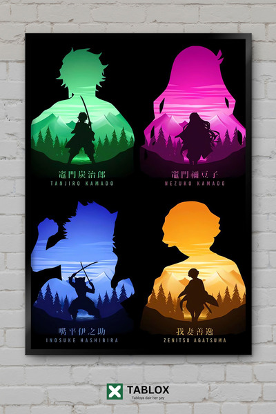 TABLOX Demon Slayer Kimetsu No Yaiba Anime Manga Likovi Okvir Izgled Dekorati...