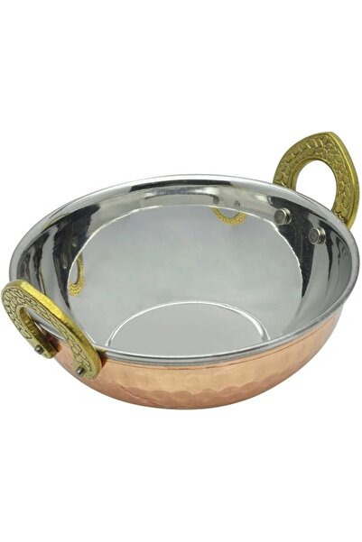 Rajvia RAJ COPPER KADAI SERVING BOWL, 15 CM , COPPER, TCK002, Curry Bowl , Sa...