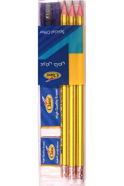 Class - STATIONERY SET-2 SHARPNERS + 2 ERASERS + 6 SMALL