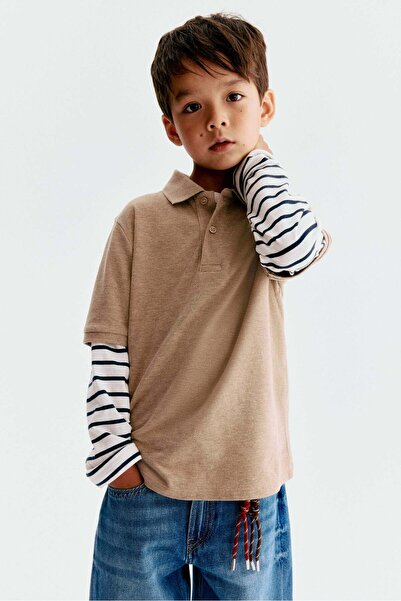 H&M Embroidered-motif piqué polo shirt