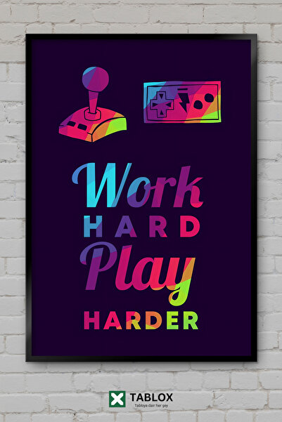 TABLOX Gaming Work Hard Εργάσου Σκληρά Παίξτε Πολλά Παιχνίδια Παρακινήστε του...