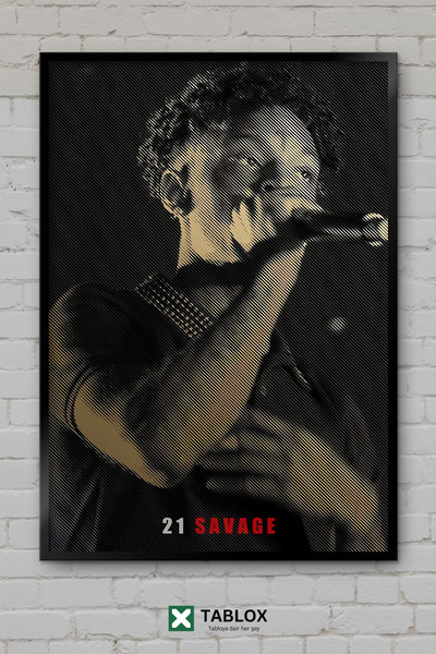 TABLOX 21 Savage Rapper Cântăreț Muzică Hip Hop Portret înrămat Pictură decor...