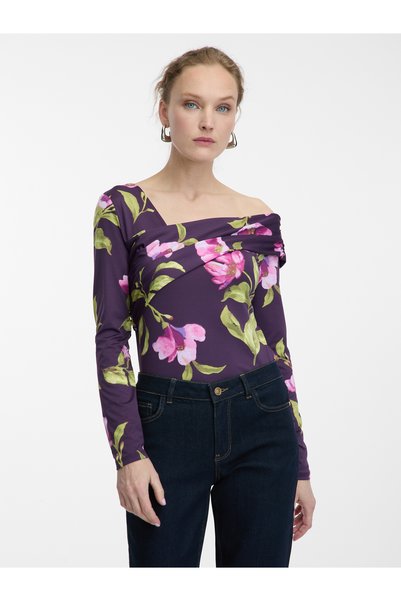 ORSAY Bluză de damă cu imprimeu floral, mov