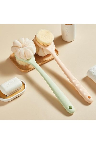 ALMEKAQUZ Premium Back Scrubber for Shower Extended Long Handle Body Brush wi...
